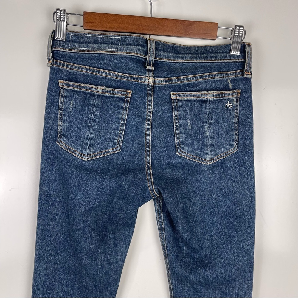 Rag & Bone La Paz Skinny Jeans Distressed Women's Size 26 Dark Wash Blue Casual - Picture 8 of 9